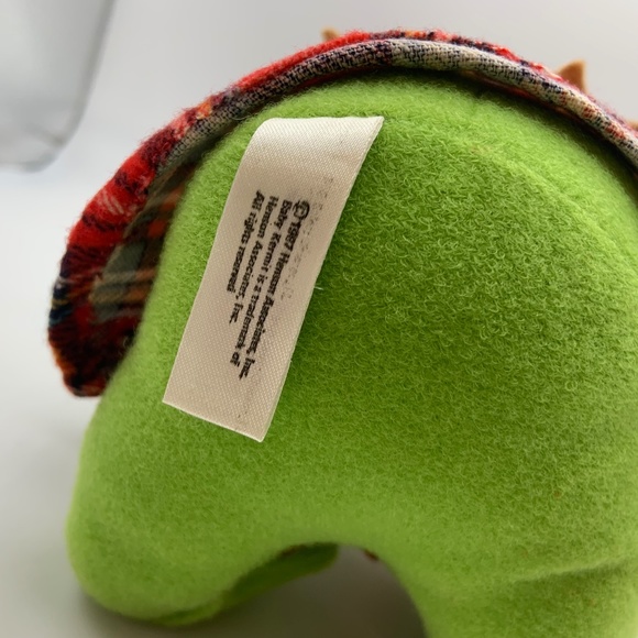 VTG Jim Henson Baby Kermit the Frog Christmas Santa Elf Muppet Plush Doll 1987 - Picture 12 of 14